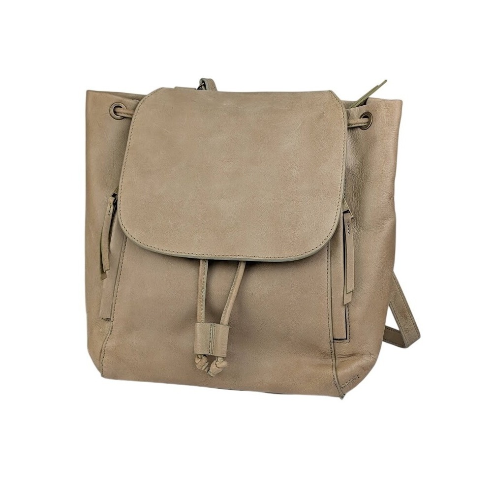 Rachel Rachel Roy Tan Leather Convertible Backpack Tote Bag Drawstring Flap